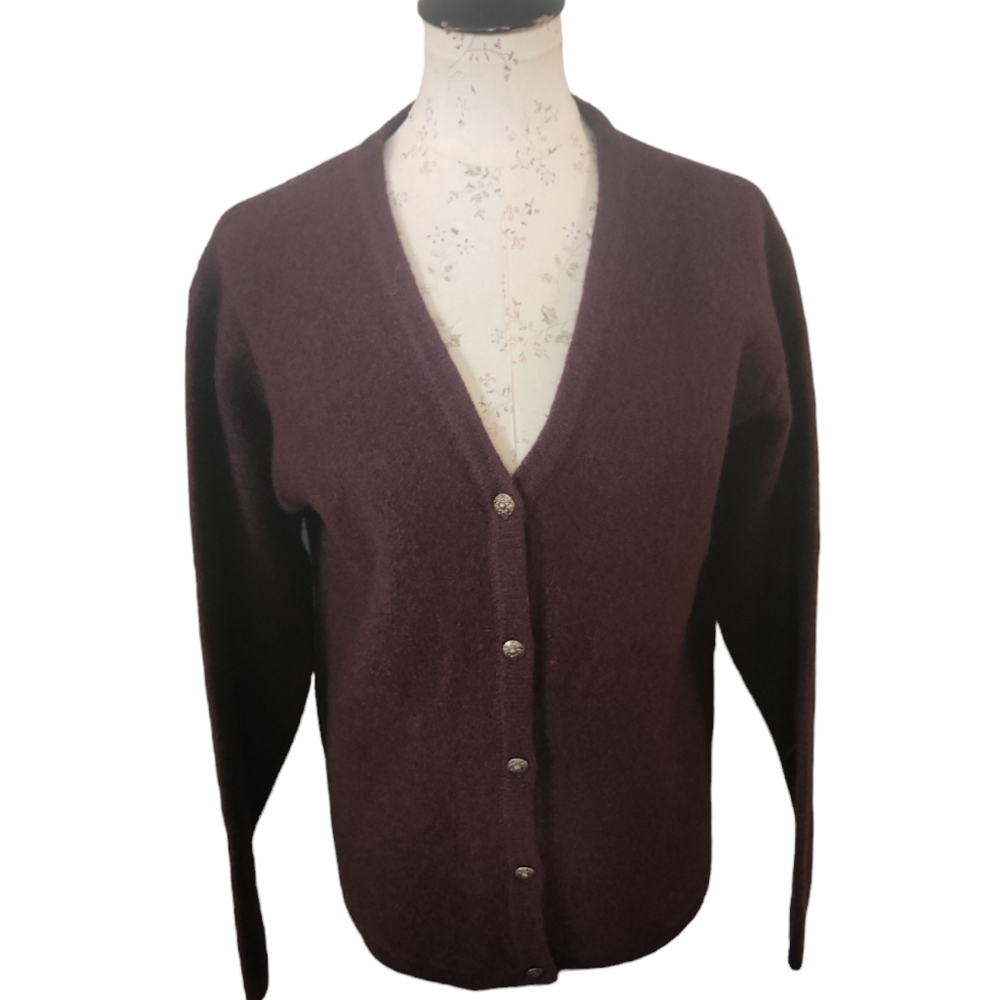 Cambridge Spirit Brown 100% Wool Cardigan SWEATER  Medium